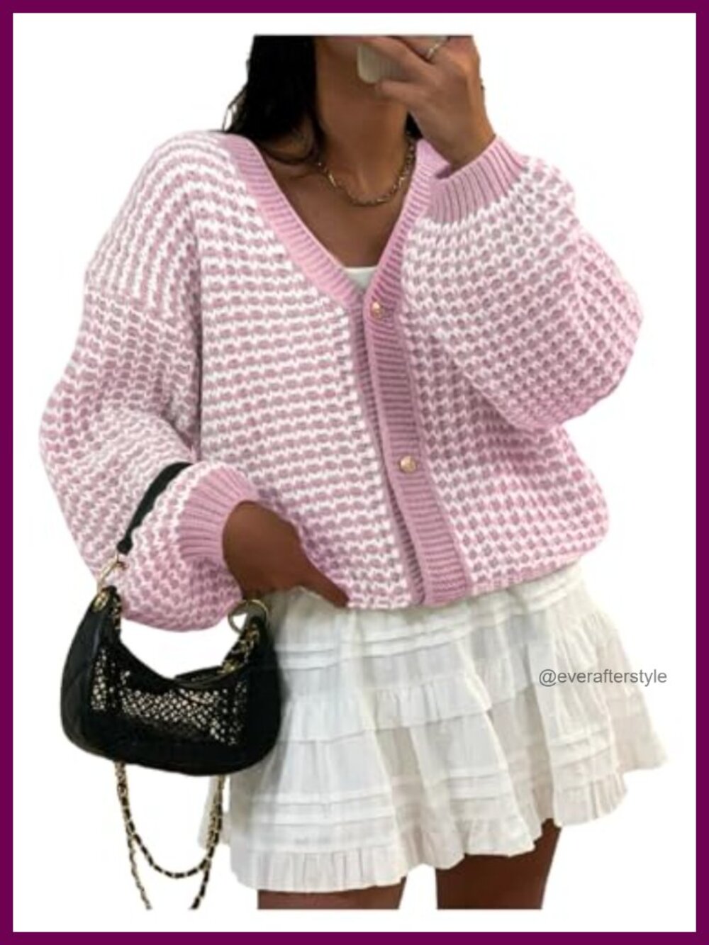 Striped Knit Cardigan V Neck Long Sleeve Button Up Sweater